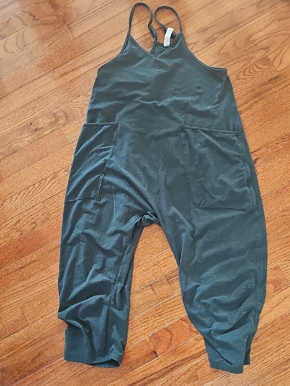Kids Sleeveless Charcoal Romper with Front Pockets